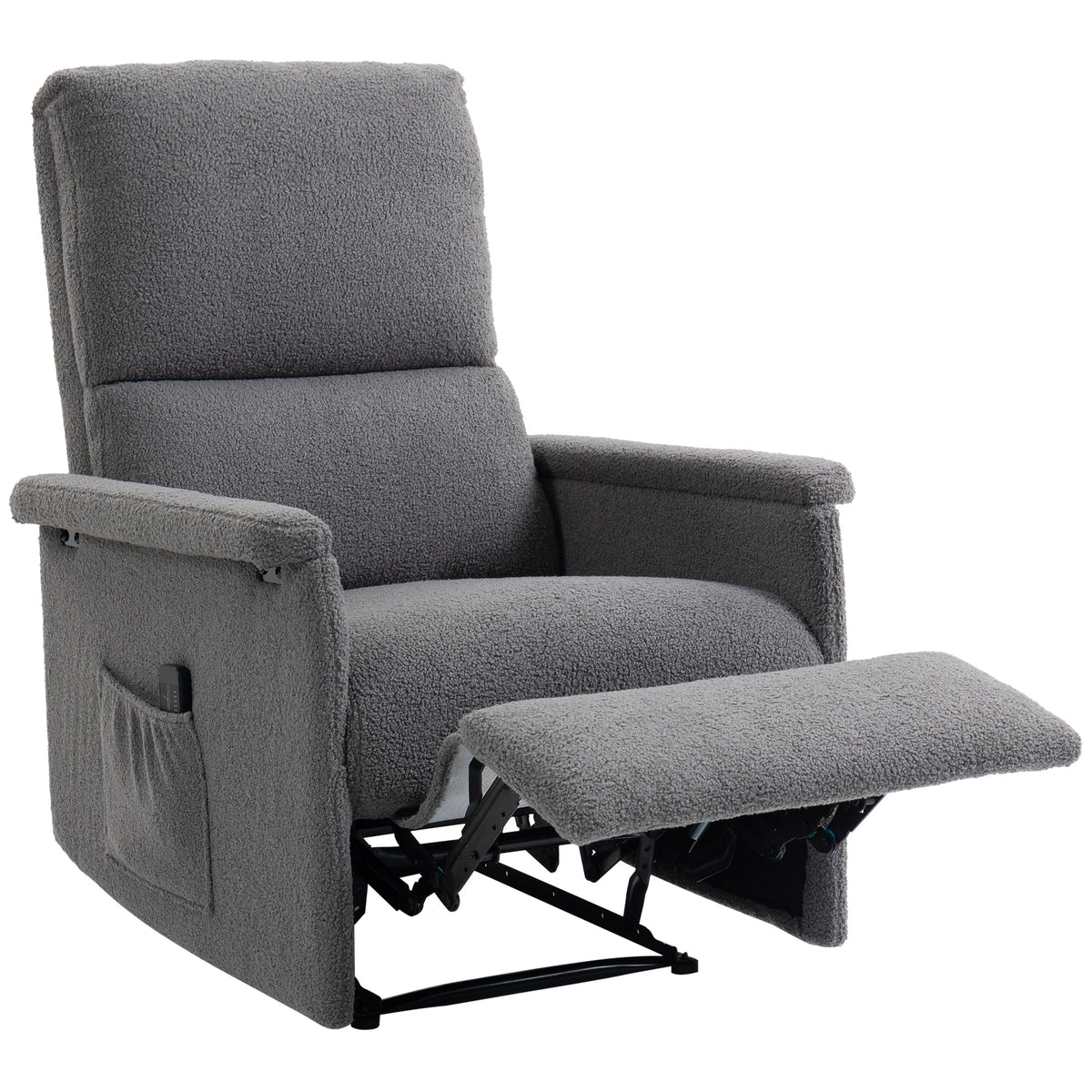 Sillón de masaje reclinable, sillón de relax, respaldo ajustable, asiento amplio, reposapiés, 69x84x99cm, gris