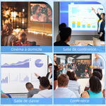 Écran de projection TV et Home Cinema de 120 Pouces vidéo projecteur 16:9 4K HD, fixation mural ou plafond