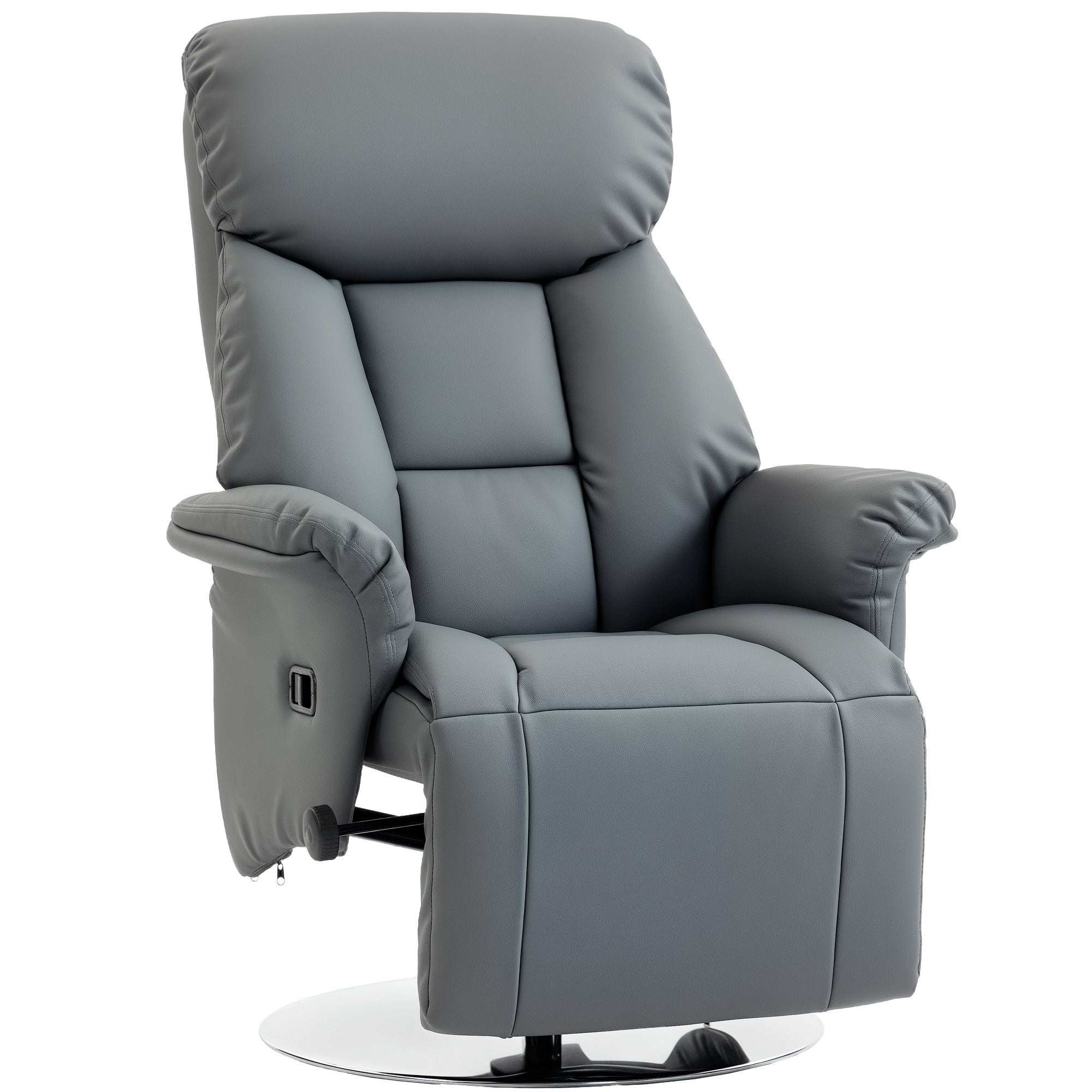 Draaibare relaxfauteuil, verstelbaar met voetensteun, tot 150 kg, voor woonkamer, slaapkamer, thuisbioscoop, grijs