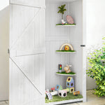 Armoire de Jardin Extérieur en Bois, Abri pour Outils, 3 Étagères, 2 Portes à Loquets, 77x54x179cm, Gris Clair