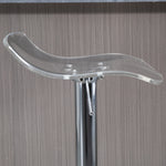 Lot de 2 tabourets de bar design contemporain assise acrylique et piètement métal - pivotant 360° - hauteur réglable avec repose-pieds - transparent