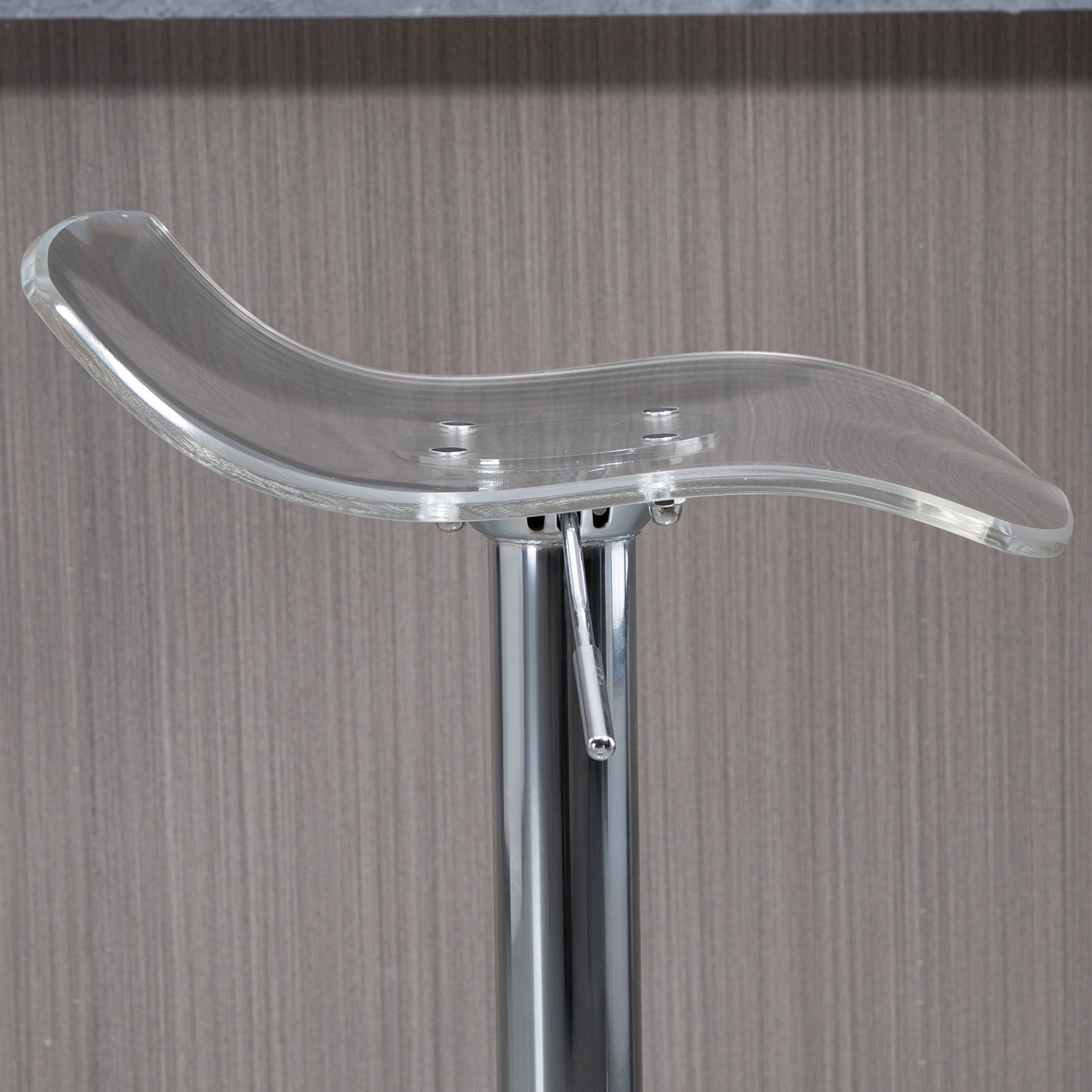 Lot de 2 tabourets de bar design contemporain assise acrylique et piètement métal - pivotant 360° - hauteur réglable avec repose-pieds - transparent