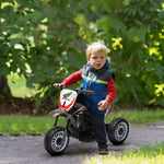 Moto cross éléctrique pour enfant licence Honda CRF450RL 3 roues batterie 6V enfants 18-36 mois gris