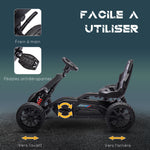 Kart à pédales pour enfants avec siège ajustable 4 positions et roues en EVA 100 x 58 x 58,5 cm noir