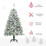 Sapin de Noël Artificiel enneigé 120H cm 200 Branches épines Imitation Nordmann Grand réalisme