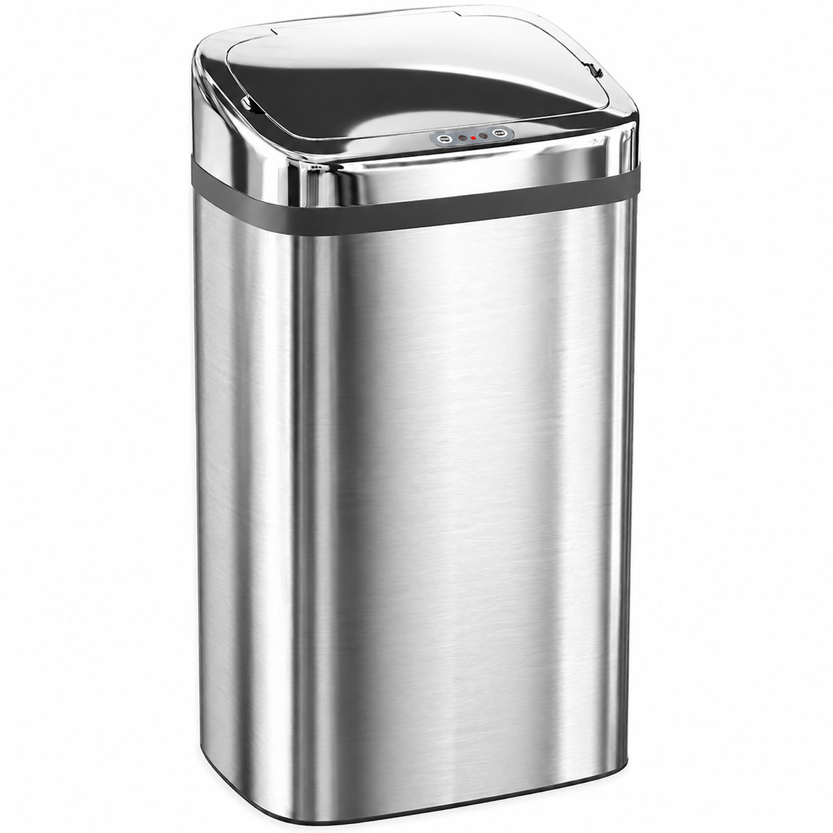 Poubelle à capteur de mouvement ouverture automatique 1 bac de 30 L en acier inoxydable
