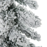 Künstlicher Weihnachtsbaum mit Stahlständer, 253 beschneite Zweige, klappbarer Fuß, Höhe 135 cm, grün