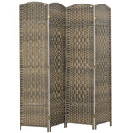 Paravent intérieur en bois 4 panneaux séparateur de pièce pliable pour salon chambre 180 x 180 cm chêne foncé
