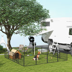 Parc pour chien, enclos chien 16 panneaux modulable et pliable, portable en acier avec portes 80 x 60 gris