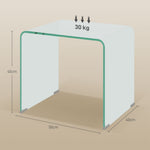 Table basse en verre table de salon rectangulaire design moderne en verre trempé avec bords arrondis sûrs transparent