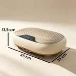 Plateforme Vibrante, 20 Niveaux de Vitesse, 3 Programmes, Écran LED et Télécommande, 46 x 33 x 13,5 cm, Beige