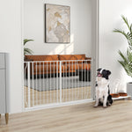 Barrière de sécurité chien barrière extensible 75-145 x 76 cm barrière escaliers couloirs portes sans perçage en acier et ABS blanc