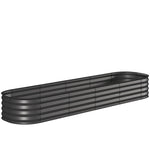 Jardinière carré potager de jardin en acier galvanisé modulable pour légumes plantes fleurs, 240 x 62 x 30 cm gris foncé-0