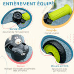 Tricycle enfants avec sonnette et panier selle réglable avec dossier - pour enfant de 2 à 5 ans noir