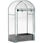 Mini serre de jardin serre balcon avec sac de plantation et housse en plastique renforcé, porte enroulable, transparente