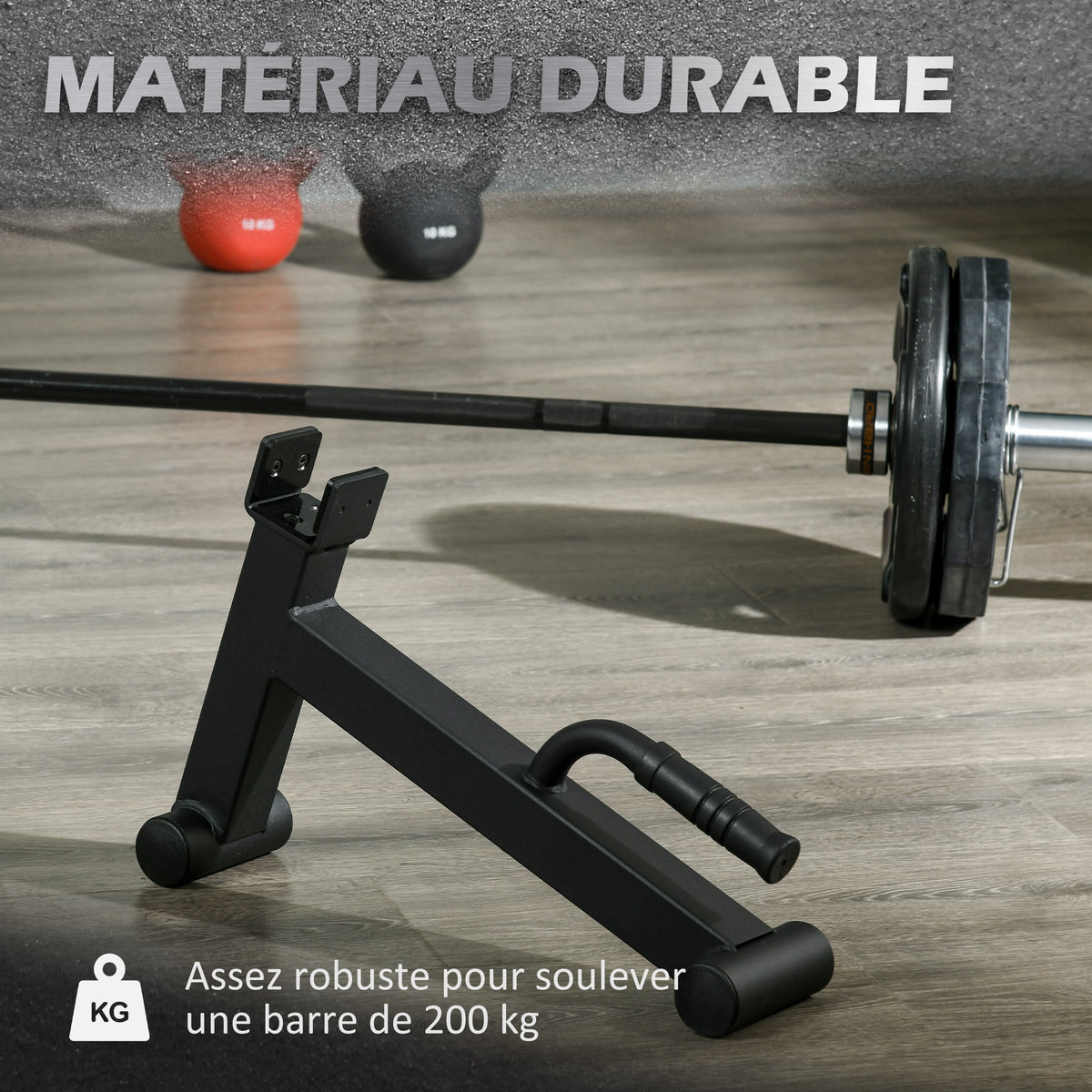 Cric d'haltères supports de barbell en acier avec poignée antidérapante pour musculation à domicile charge max. 200kg