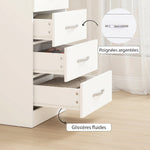 Commode 5 tiroirs, meuble de rangement étroit, style moderne, pour chambre à coucher, salon, couloir, 40x35x85cm, blanc