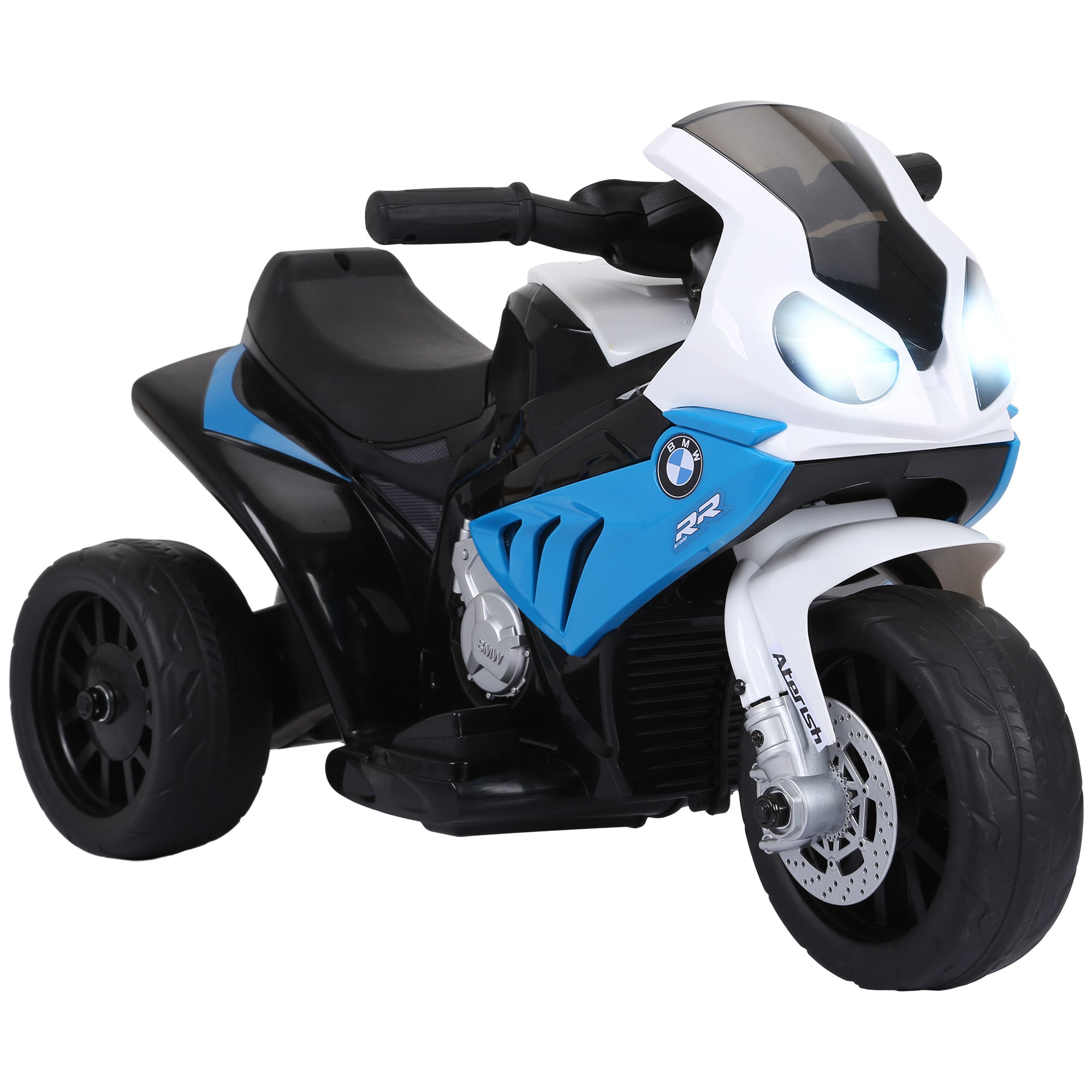 Elektro-Motorrad für Kinder, 3 Räder, 6V, 2,5 km/h, Licht- und Soundeffekte, max. Belastung 20 kg, BMW S1000 RR, blau