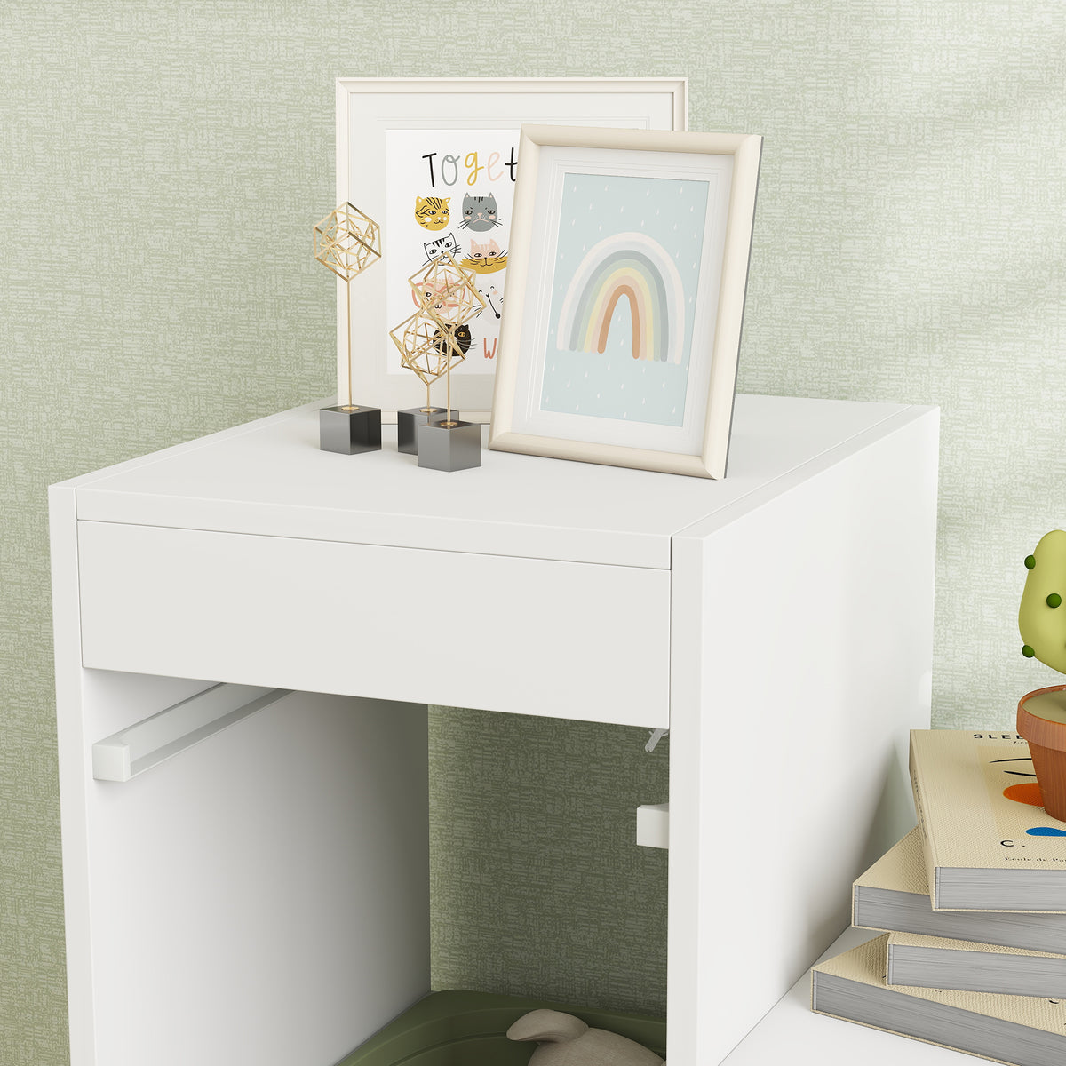 Meuble de rangement pour jouets des enfants avec 6 bacs amovibles, 3 niveaux de rangement, 96 x 38,5 x 90, vert