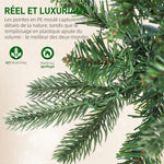 Sapin de Noël artificiel 150 cm, arbre de Noël slim avec 150 lumières 8 modes d'éclairage 431 branches articulées, vert