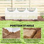 Serre de jardin mini serre 3 fenêtres enroulables couverture en PE haute densité 140 g/m² 180 x 60 x 60 cm blanc