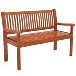 Banc de Jardin Banc Extérieur 2 Places avec Housse Imperméable et Dossier Ergonomique Bois Marron Clair
