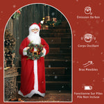 Figurine de Père Noël, debout de Père Noël, commande vocale, musique festive, bras pliables, 110 cm, rouge
