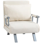 Fauteuil chauffeuse canapé-lit Convertible 1 Place déhoussable Grand Confort Coussin Pieds accoudoirs