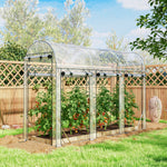 Serre tunnel de jardin 3 m², serre de jardin, cadre en acier galvanisé, 8 portes roulantes, 295x100x197cm, transparent