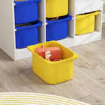 Meuble de rangement pour jouets des enfants avec 6 bacs amovibles, 3 niveaux de rangement, 96 x 38,5 x 90, multicolore