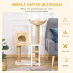 Krabpaal krabmeubel voor katten hoogte 100,5 cm met kussens en ladder activiteitencentrum sisalpalen