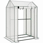 Serre de jardin avec 2 espaces et 2 portes enroulables - 0,8 m² Serre à tomates dim. 1L x 0,8l x 1,5H m, Acier et PE