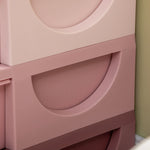 Organisateur de jouets pour enfants à 3 niveaux avec 6 tiroirs, boîtes de rangement en plastique, 75x37x56,5cm, rose