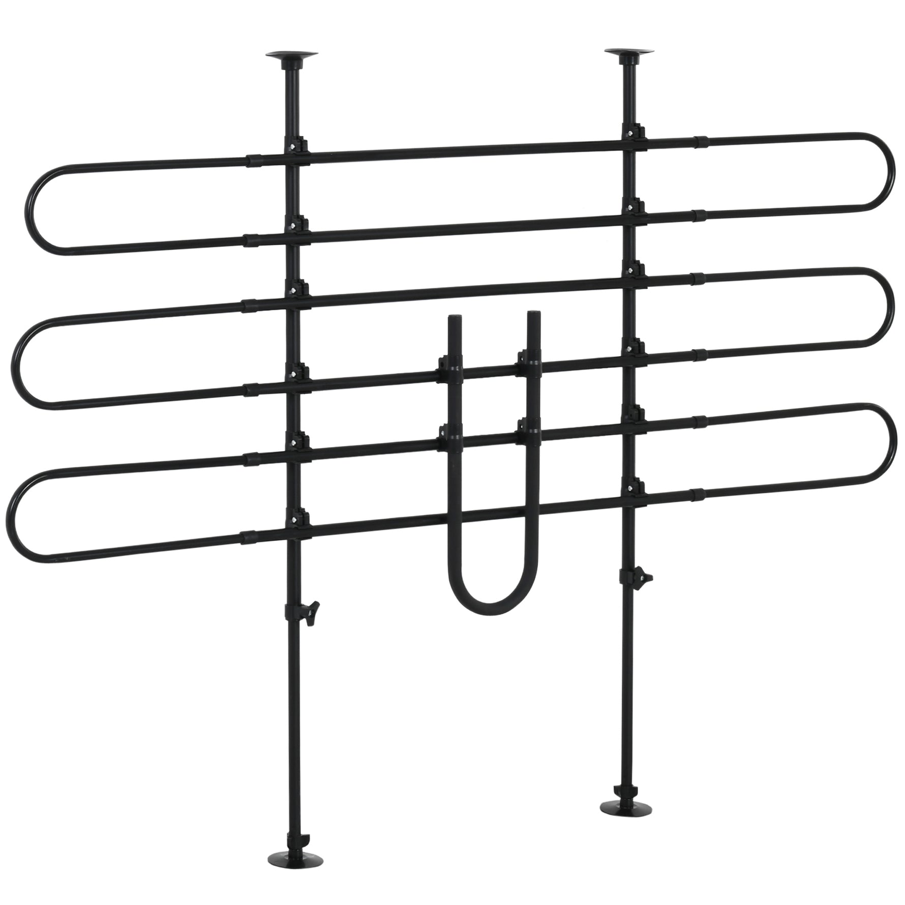 Grille de séparation voiture pour chien réglable, largeur : 87-135 cm, hauteur : 85-120 cm, barrière de sécurité universelle en acier, pour coffre de voiture pour chien, noir