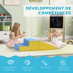 Parcours motricité bébé jouets d'escalade modulable 2 briques géantes en mousse 50 x 50 x 25 cm multicolore