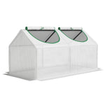 Serre de jardin mini serre 2 fenêtres enroulables couverture en PE haute densité 140 g/m² 120 x 60 x 60 cm blanc