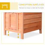 Clapier à lapin cage à lapin avec rampes/porte, toit ouvrant et étanche - en bois de sapin naturel et vert