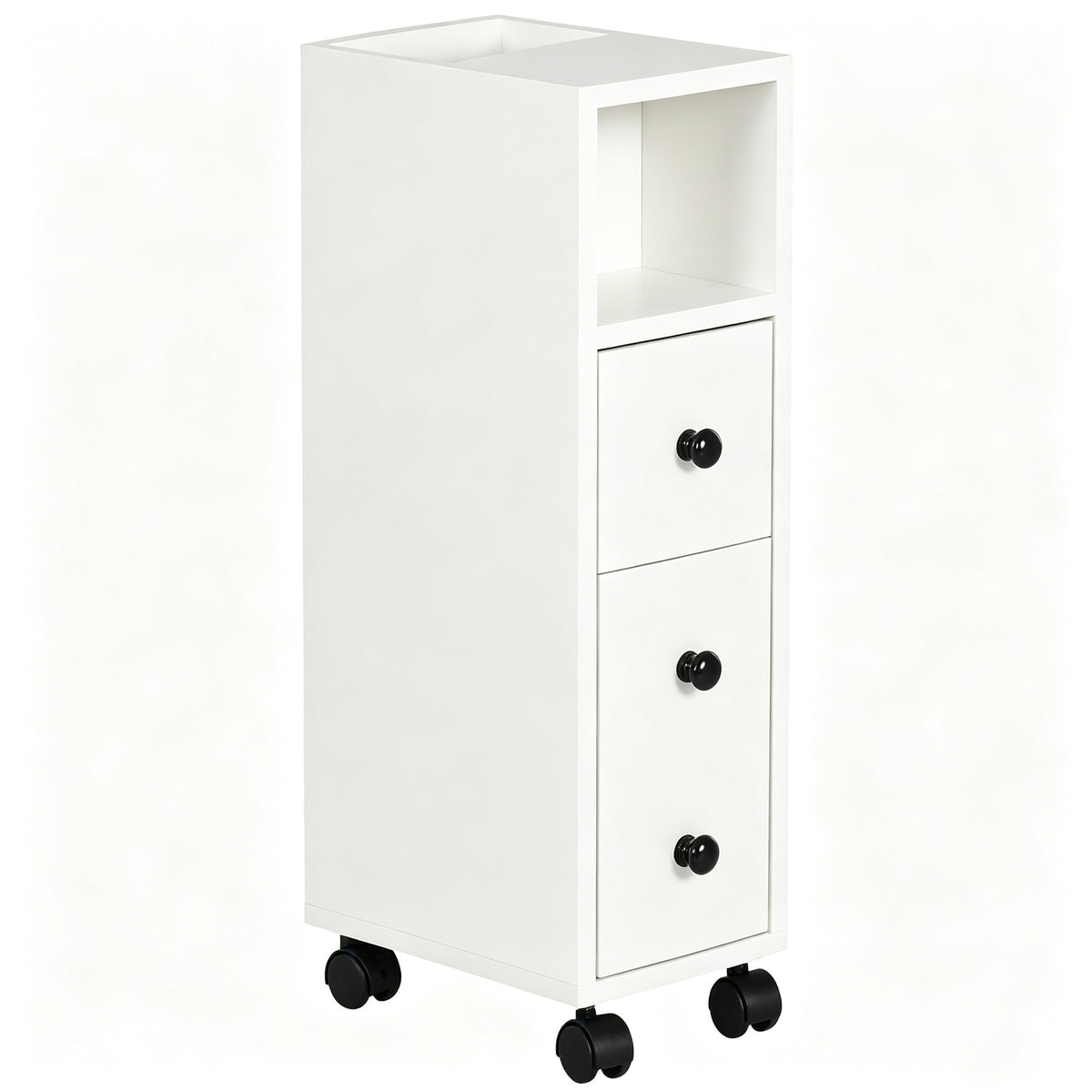 Porte-Papier Toilette 3 Niveaux avec Sortie Intégrée, Panneaux de Particules Aspect Blanc