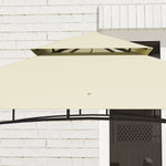 Tonnelle de barbecue auvent de réception pour jardin crochet au plafond étagères et paniers 240 x 150 x 257 cm beige