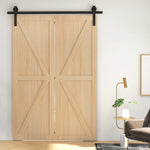 152,5 CM Quincaillerie de porte coulissante pliante kit de rails de porte de grange coulissante en acier pour 2 portes