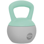Kettlebell 12 kg haltère avec poignée antidérapante pour fitness musculation cardio, 21 x 21 x 30 cm, gris et vert