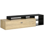 Meuble TV banc TV jusqu'à 65 pouces avec étagère amovible style contemporain porte basculante pour salon chambre