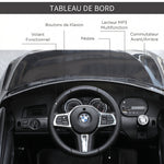 Voiture électrique Enfants 6 V 3 Km/h Max. Effets sonores et Lumineux télécommande Incluse Noir BMW 6 GT