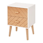 Table de chevet Chiffonnier Commode Meuble de Rangement avec 2 tiroirs Scandinave 40L x 30l x 56H cm en Bois