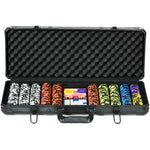 Mallette de Poker Coffret de Poker Complet, avec 500 jetons 5 dés 2 Jeux de Cartes 3 boutons