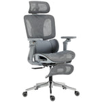 Chaise Bureau Ergonomique avec Accoudoirs 6D Appui-Tête et Profondeur d'Assise Réglables Maille Gris