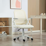Chaise bureau ergonomique, fauteuil de bureau en maille avec accoudoirs relevables, hauteur réglable, blanc