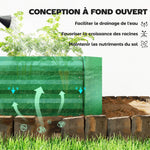 Jardinière extérieure carré potager galvanisée avec bordure de sécurité et fond ouvert 240 x 120 x 30 cm vert-6