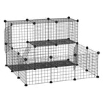 Enclos pour petits animaux parc pour chiot clôture pour animaux domestiques modulable DIY105 x 105 x 70 cm noir