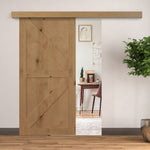 Kit Complet de Porte Coulissante en Bois, Quincaillerie Système Galandage pour Porte Épaisseur 35-45 mm, Charge Max. 75 kg, Rail, Roulettes, Vis, 200 x 3,05 cm, Brun